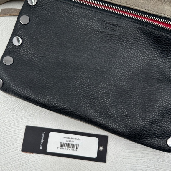Hammitt Dillon Black & Pewter Brushed Silver Hardware Cross Body Shoulder Clutch - Picture 13 of 13